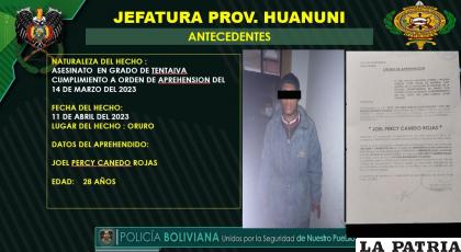 El implicado fue aprehendido por la Policía /LA PATRIA