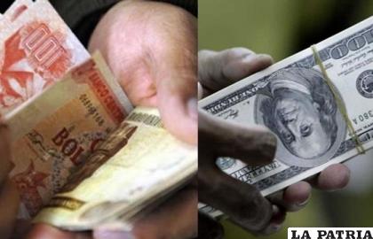 Billetes bolivianos y americanos /BOLIVIA.COM