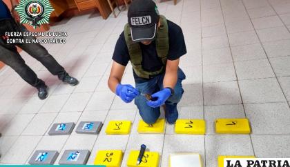 La droga incautada pasa por la prueba química /FELCN