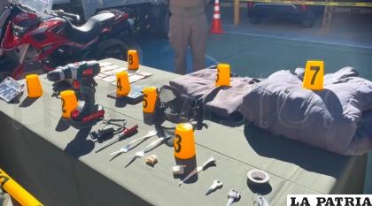 Herramientas que utilizaban los delincuentes para el robo /Red UNO