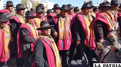 Los Ponchos Rojos anunciaron que garantizarán el mandato de Luis Arce /Erbol