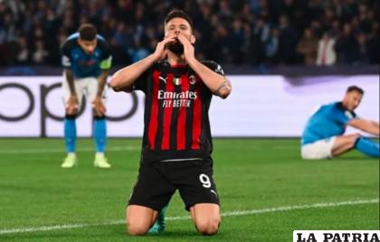 Oliver Giroud anotó el gol del Milan poco después de fallar un tiro penal /minutouno.com