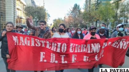 La protesta de los maestros en el centro paceño /ANF