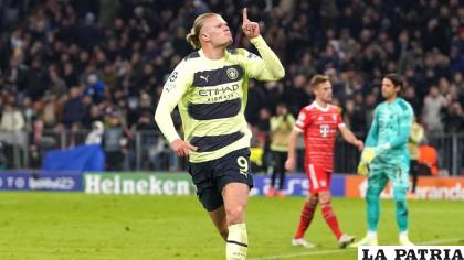 Erling Haland celebra la conquista y clasificación del Manchester City /eurosport.com
