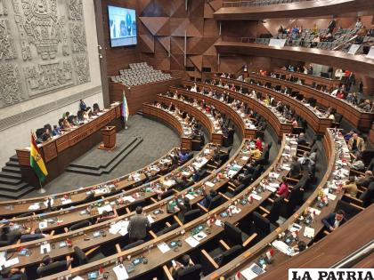 Los asambleístas en la sesión de la ALP /LA PATRIA