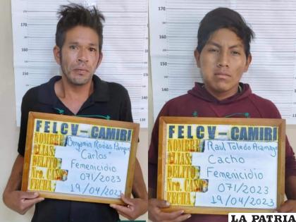 Ambos recibieron la máxima pena por feminicidio /Policía 
