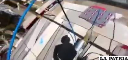 Esa era la imagen que tenía el cadete antes de saltar /Captura de video 