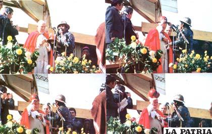 El Papa Juan Pablo II, cuando visitó Oruro en mayo de 1988