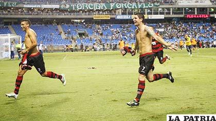 Festejo de los jugadores de Flamengo