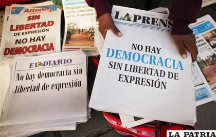 Una vez más se vulnera en Bolivia la libertad de expresión y de prensa a través de leyes