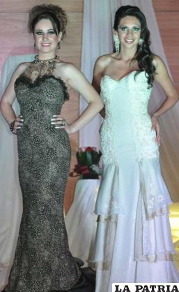 Gabriela Saavedra (izquierda) y Sasha Medina, se preparan para el mayor certamen de belleza en Bolivia