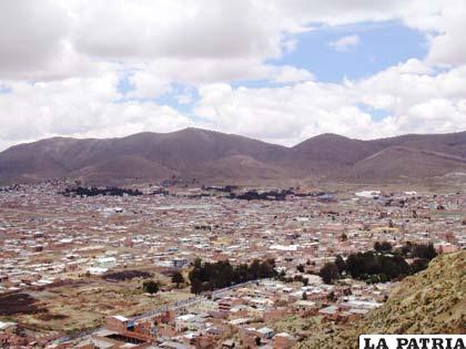 Vista de un sector del Distrito-4 de la ciudad de Oruro