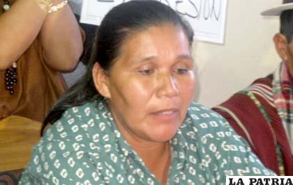 Presidenta de la IX marcha indígena, Bertha Bejarano (Foto: ANF)