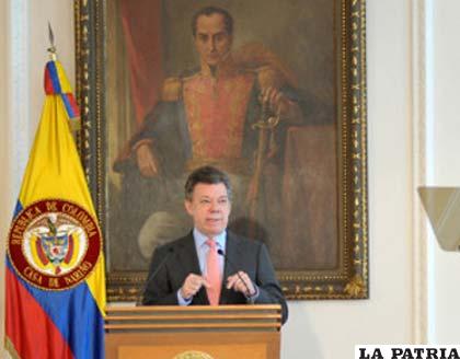 Presidente de Colombia, Juan Manuel Santos, durante la promulgación de la Ley de Regalías /Foto: Presidencia