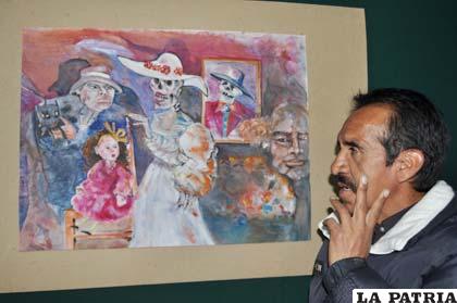 Walter Saravia expone sus obras con una faceta diferente, las obras se encuentran en el Salón del Museo “Simón Iturri Patiño”