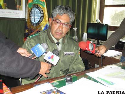 El director de la Felcc, coronel Pastor Orellana