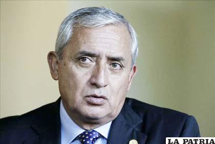 Presidente guatemalteco, Otto Pérez Molina, durante una entrevista en San José (Costa Rica)