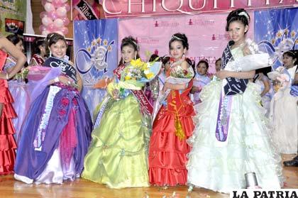 Ganadoras del certamen Miss Chiquitita realizado recientemente