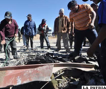 Puente de Caihuasi que fue dañado con la explosión de anfo