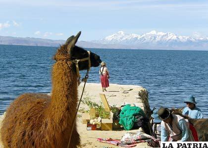 El lago sagrado, situado a 4.000 metros sobre el nivel del mar