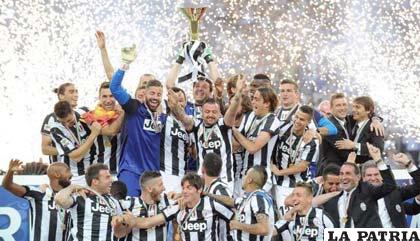 Celebración de los jugadores de Juventus