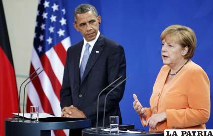 Barack Obama y Ángela Merkel reunidos en torno al conflicto en Ucrania