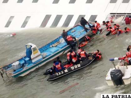 Buceadores de la Marina y la Guardia Costera de Corea del Sur