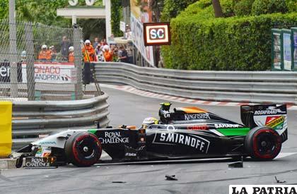 El coche Rosberg, en plena competencia en el GP de Mónaco