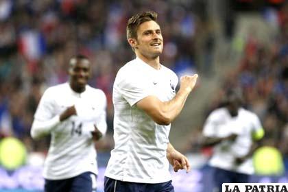 Olivier Giraud fue autor de dos goles en el amistoso ante Noruega