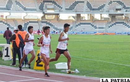 Durante las pruebas de atletismo en el estadio de Coquimbo