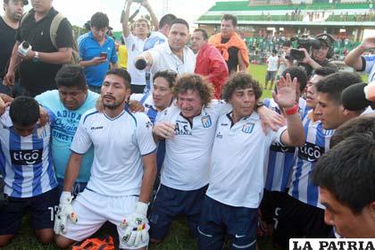 Andrada y su cuerpo técnico expresan su felicidad