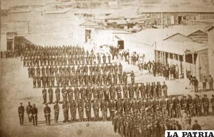 Ejército chileno en Antofagasta en 1879