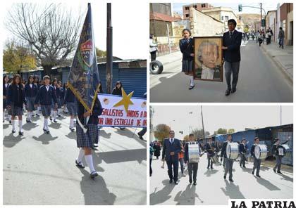 Los estudiantes del colegio La Salle durante su aniversario