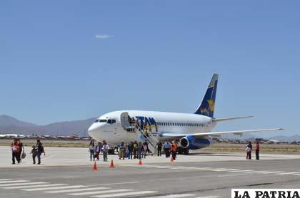 Los aviones se reabastecerán de combustible en Oruro