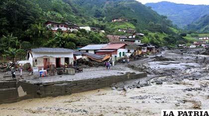 Destrucción y desolación  en el municipio de Salgar