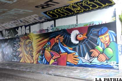Mural de la reivindicaci?n mar?tima boliviana, en La Haya, Holanda