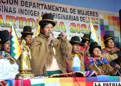 Felipa Huanca ya no goza del consenso de su organización