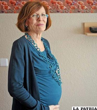 La alemana Annegret Raunigk en una foto cuando estaba embarazada