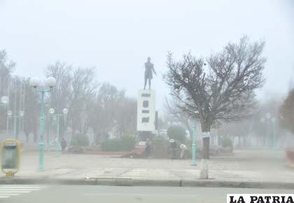 Ayer Oruro amaneció con neblina debido a bajas temperaturas