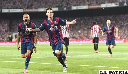 Messi anotó dos goles en el partido