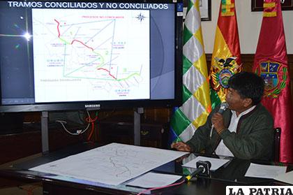 Gobernador explicó qué tramos están delimitados entre Caracollo y Colquiri /GADOR