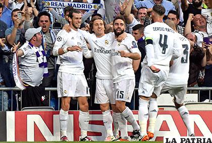 Celebran los jugadores del Real Madrid /andina.com