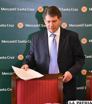Alberto Valdez, vicepresidente ejecutivo del Banco Mercantil Santa Cruz /apg.com.bo