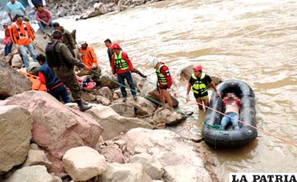 Las labores de rescate en Tarija