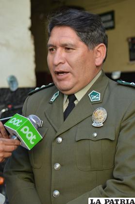 El director de la Felcc, teniente coronel Iván Luizaga