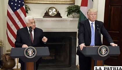 Trump junto a la Autoridad Nacional Palestina en conferencia /images.tvn