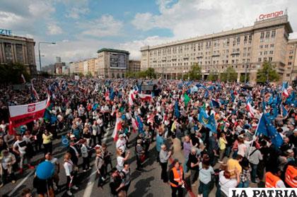 Marcha de protesta en Varsovia