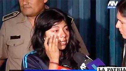 La joven cuando habló frente a medios de prensa del Perú /ATV/Archivo