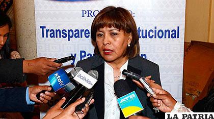 La exministra de Lucha Contra la Corrupción, Nardi Suxo /La Prensa