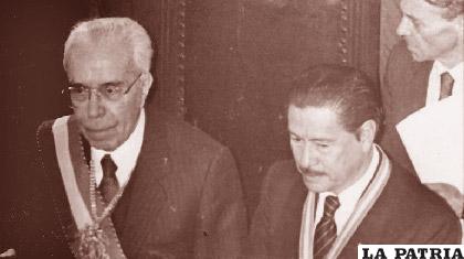 El intelectual chuquisaqueño cuando fungía como vicepresidente junto al ex presidente de la República, Víctor Paz Estenssoro